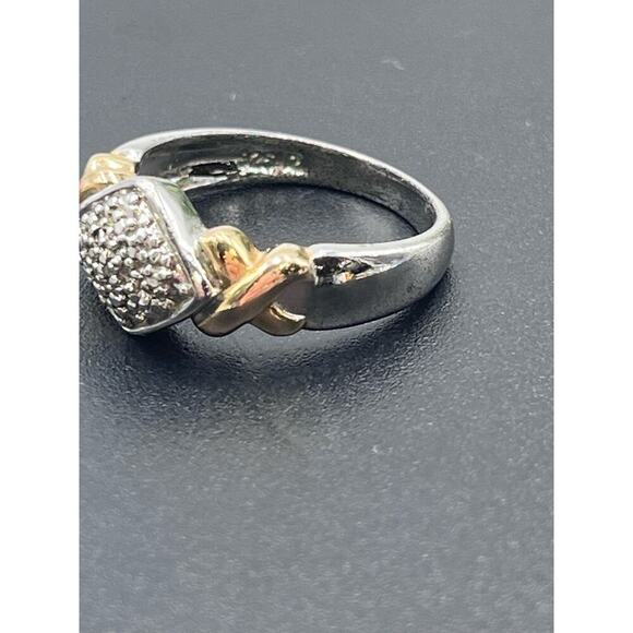 Ross Simons Vintage XO Diamond Accent 925 Sterling Silver Vermeil Ring Sz 8.25 - Picture 9 of 13